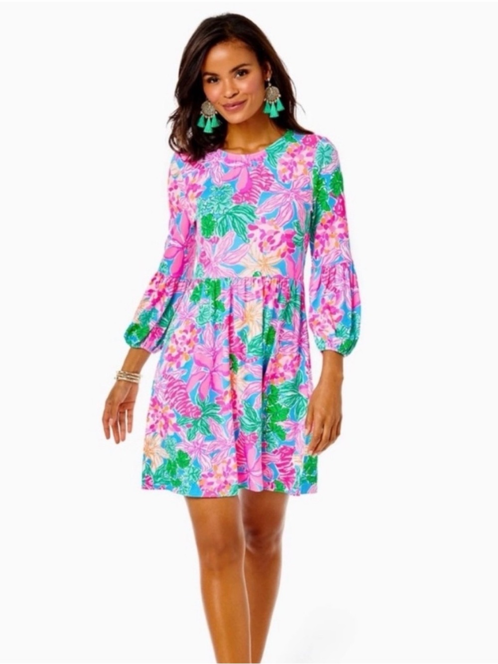 Lilly Pulitzer Pink Tropical Floral Mini Dress